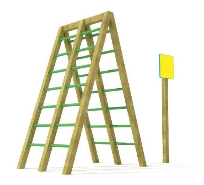 Madera escalera oblicua